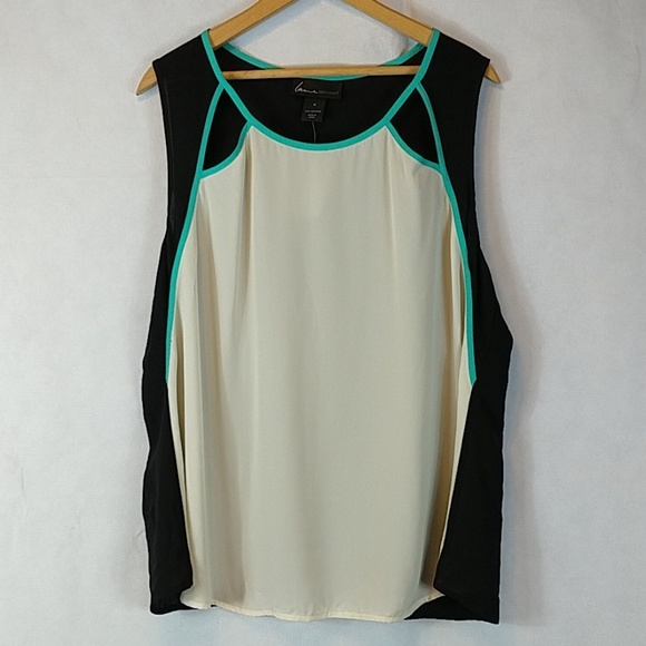 Lane Bryant Tops - Women's Black and Cream Sleeveless Top